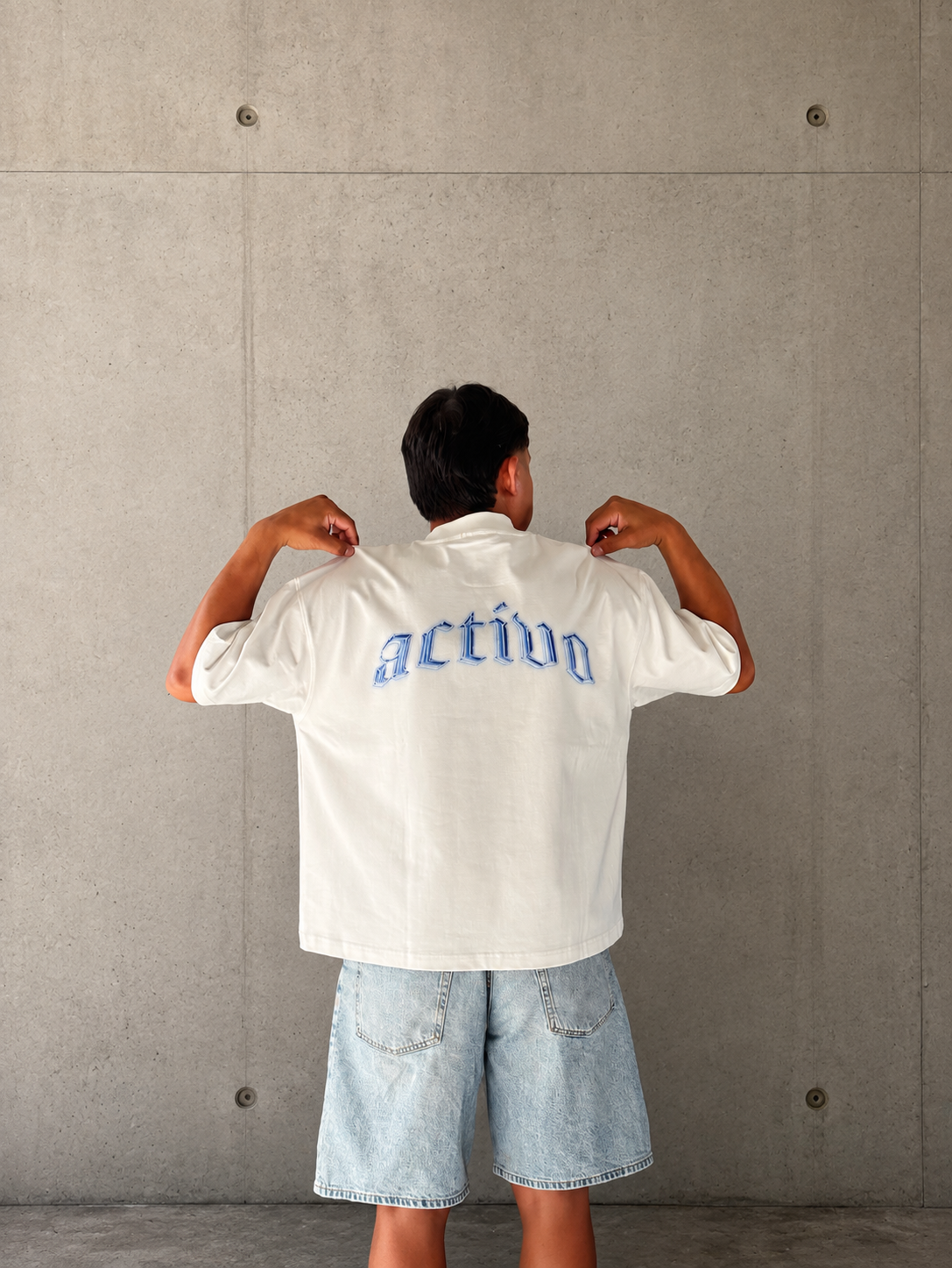 Chrome Azul Activo Boxy Tee